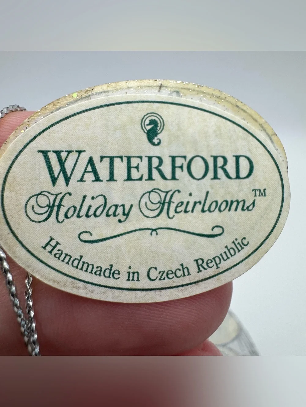 Waterford Holiday Heirlooms Peacock Ice Ball Christmas Ornament Handmade Czech